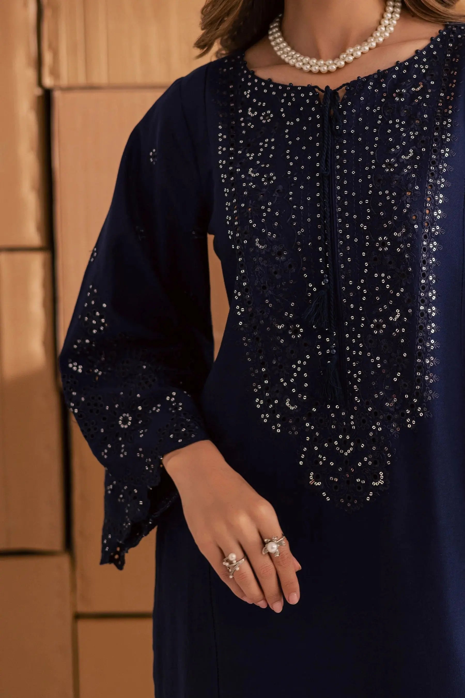 BATIK-2PIECE LAWN SEQUIN & CHIKAN EMB NECKLINE WITH SEQUIN EMB TROUSER-BIC-245 Asasayfakhir