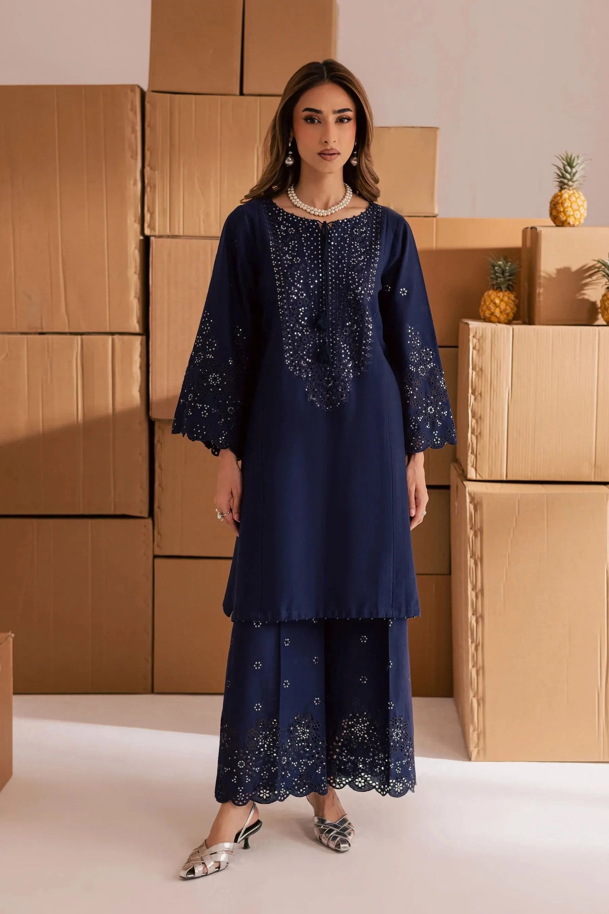 BATIK-2PIECE LAWN SEQUIN & CHIKAN EMB NECKLINE WITH SEQUIN EMB TROUSER-BIC-245 Asasayfakhir