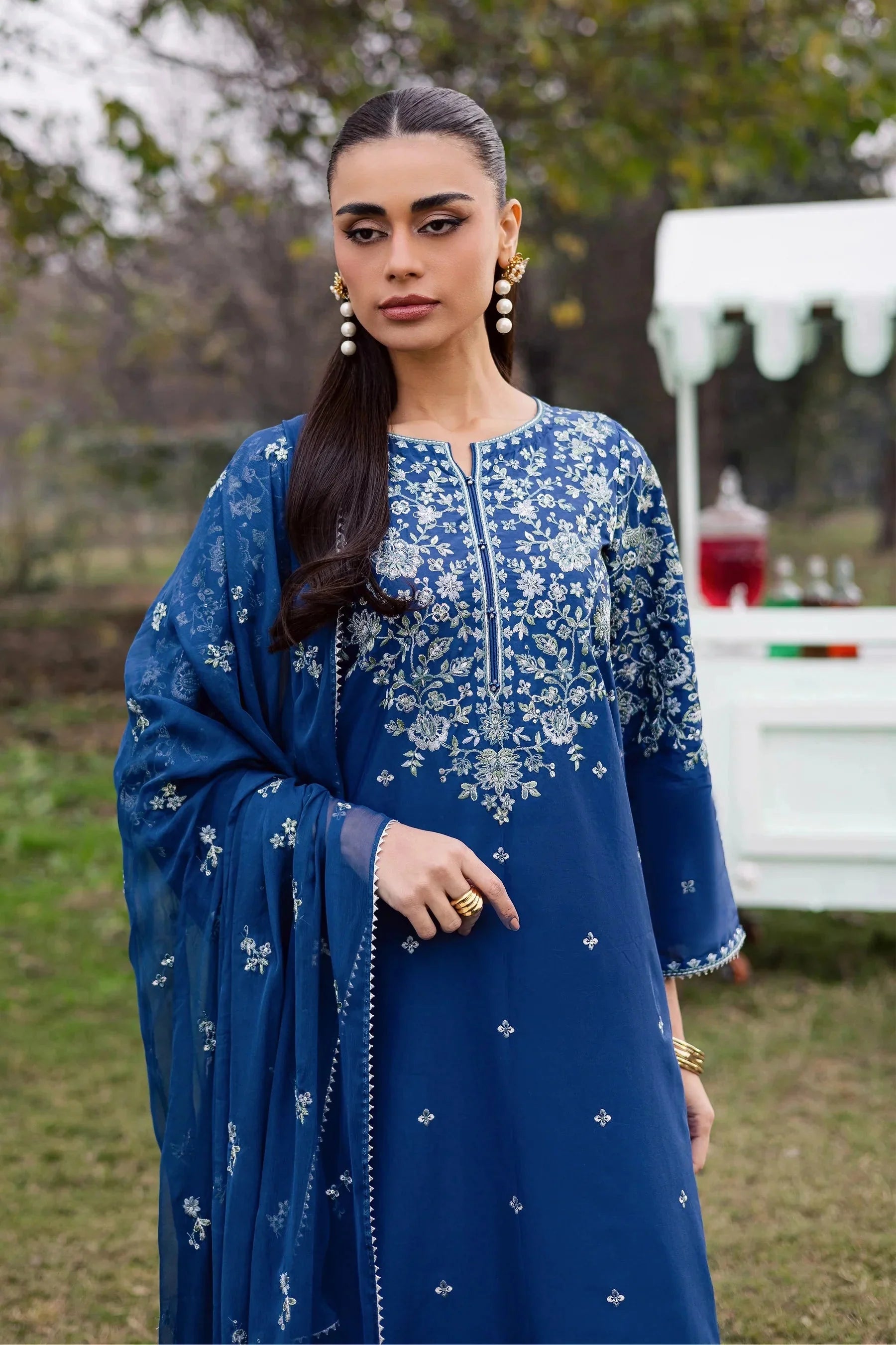 BATIK- 3PC LAWN EMBROIDERED SHIRT WITH CHIFFON EMBROIDERED DUPATTA AND EMB TROUSER-BIC-4812 Asasay Fakhir