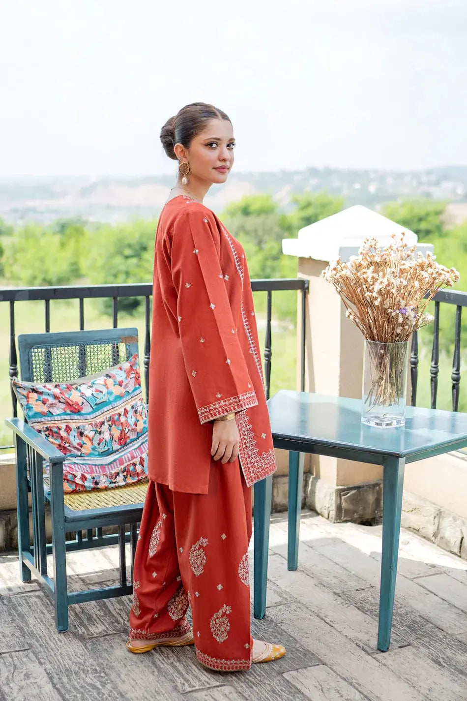 URGE-2PIECE LAWN EMBROIDERED SHIRT WITH LAWN EMBROIDERED TROUSER-BIC-244 Asasayfakhir