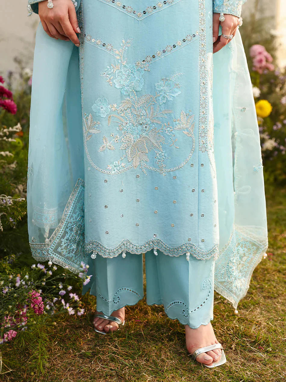 ASIM JOFA- 3PC LAWN EMBROIDERED SHIRT WITH ORGANZA EMBROIDERED DUPATTA AND TROUSER-BIC-4807 Asasay Fakhir