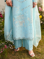 ASIM JOFA- 3PC LAWN EMBROIDERED SHIRT WITH ORGANZA EMBROIDERED DUPATTA AND TROUSER-BIC-4807 Asasay Fakhir