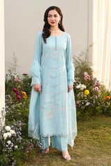 ASIM JOFA- 3PC LAWN EMBROIDERED SHIRT WITH ORGANZA EMBROIDERED DUPATTA AND TROUSER-BIC-4807 Asasay Fakhir