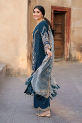 BATIK-3PC LAWN SEQUIN EMBROIDERED SHIRT WITH KHADDI NET EMBROIDERED DUPATTA AND EMB TROUSER-BIC-4672 Asasay Fakhir