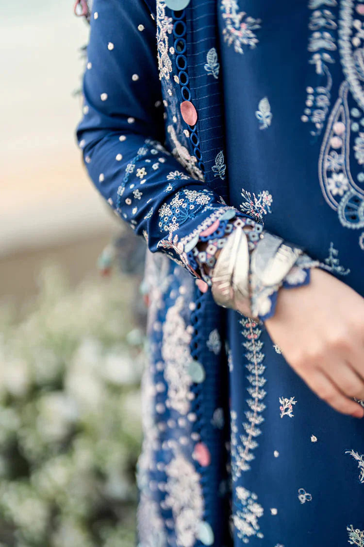 QALAMKAR-3PC LAWN EMBROIDERED SHIRT WITH KHADDI NET EMBROIDERED DUPATTA AND TROUSER-BIC-4608 Asasay Fakhir