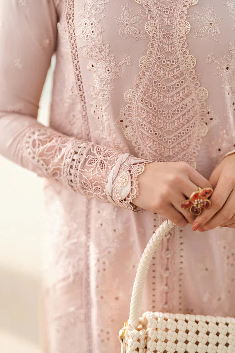 QALAMQAR-3PC LAWN CHIKAANKARI EMBROIDERED SHIRT WITH KHAADI NET EMBROIDERED DUPATTA AND TROUSER -BIC-4727 Asasay Fakhir