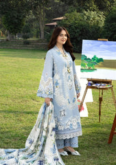 ELAF-3PC LAWN EMBROIDERED SHIRT WITH CHIFFON PRINTED DUPATTA AND TROUSER-BIC-4806 Asasay Fakhir