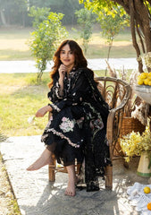 ELAF-3PC LAWN CHIKAN EMBROIDERED SHIRT WITH CHIFFON PRINTED EMB DUPATTA AND TROUSER-BIC-4811 Asasay Fakhir
