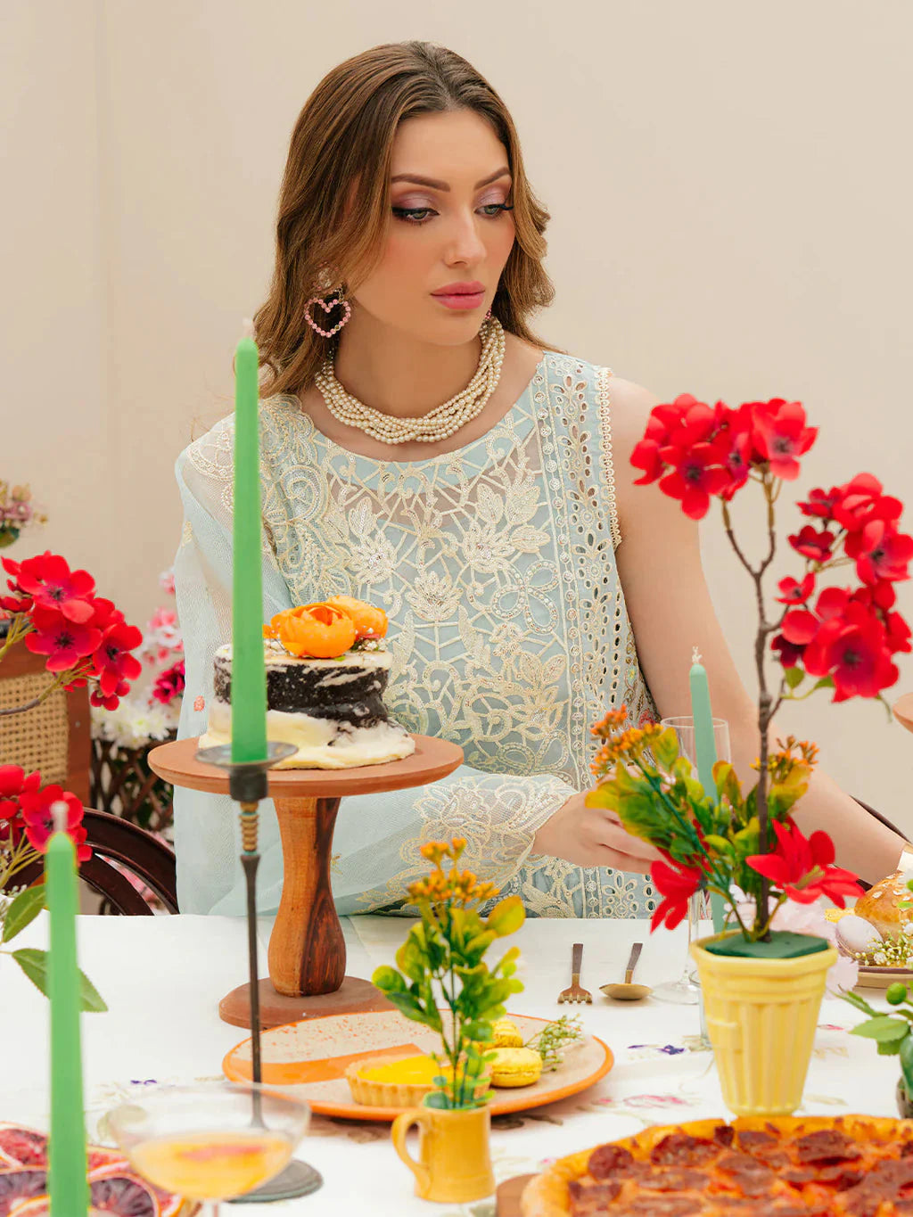 MAHNUR-3PC LAWN CHIKANKAARI EMBROIDERED SHIRT WITH KHAADI NET EMBROIDERED DUPATTA AND TROUSER -BIC-4749 Asasay Fakhir