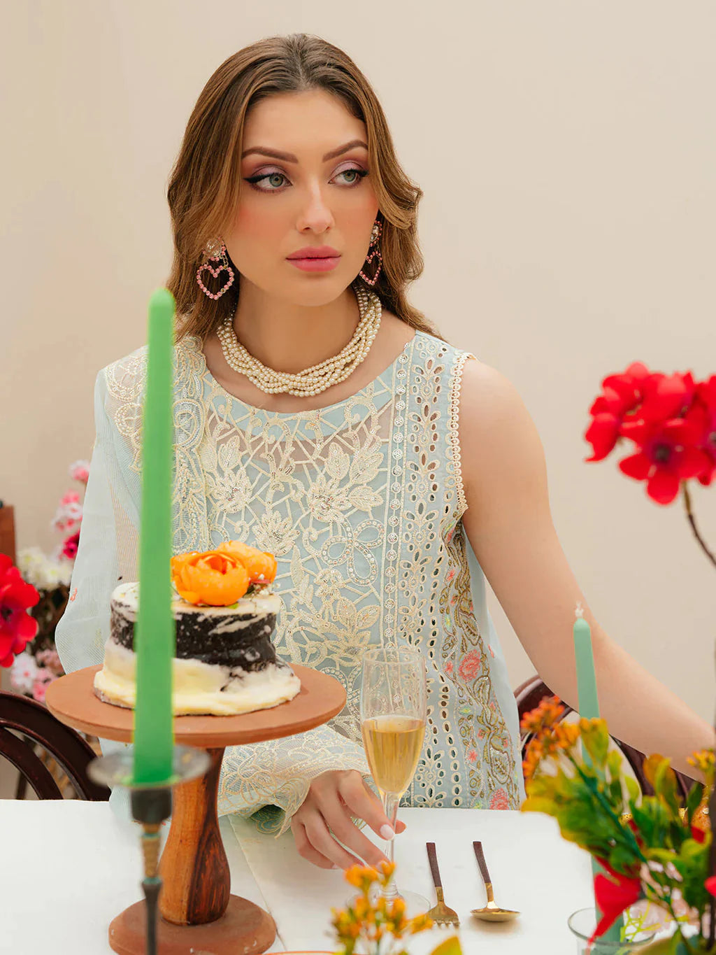 MAHNUR-3PC LAWN CHIKANKAARI EMBROIDERED SHIRT WITH KHAADI NET EMBROIDERED DUPATTA AND TROUSER -BIC-4749 Asasay Fakhir