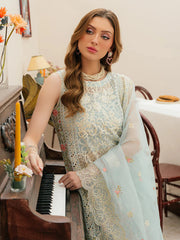 MAHNUR-3PC LAWN CHIKANKAARI EMBROIDERED SHIRT WITH KHAADI NET EMBROIDERED DUPATTA AND TROUSER -BIC-4749 Asasay Fakhir