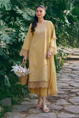 GARNET-3PC LAWN EMBROIDERED SHIRT WITH ORGANZA EMB EMBROIDERED DUPATTA AND TROUSER-BIC-4831 Asasay Fakhir