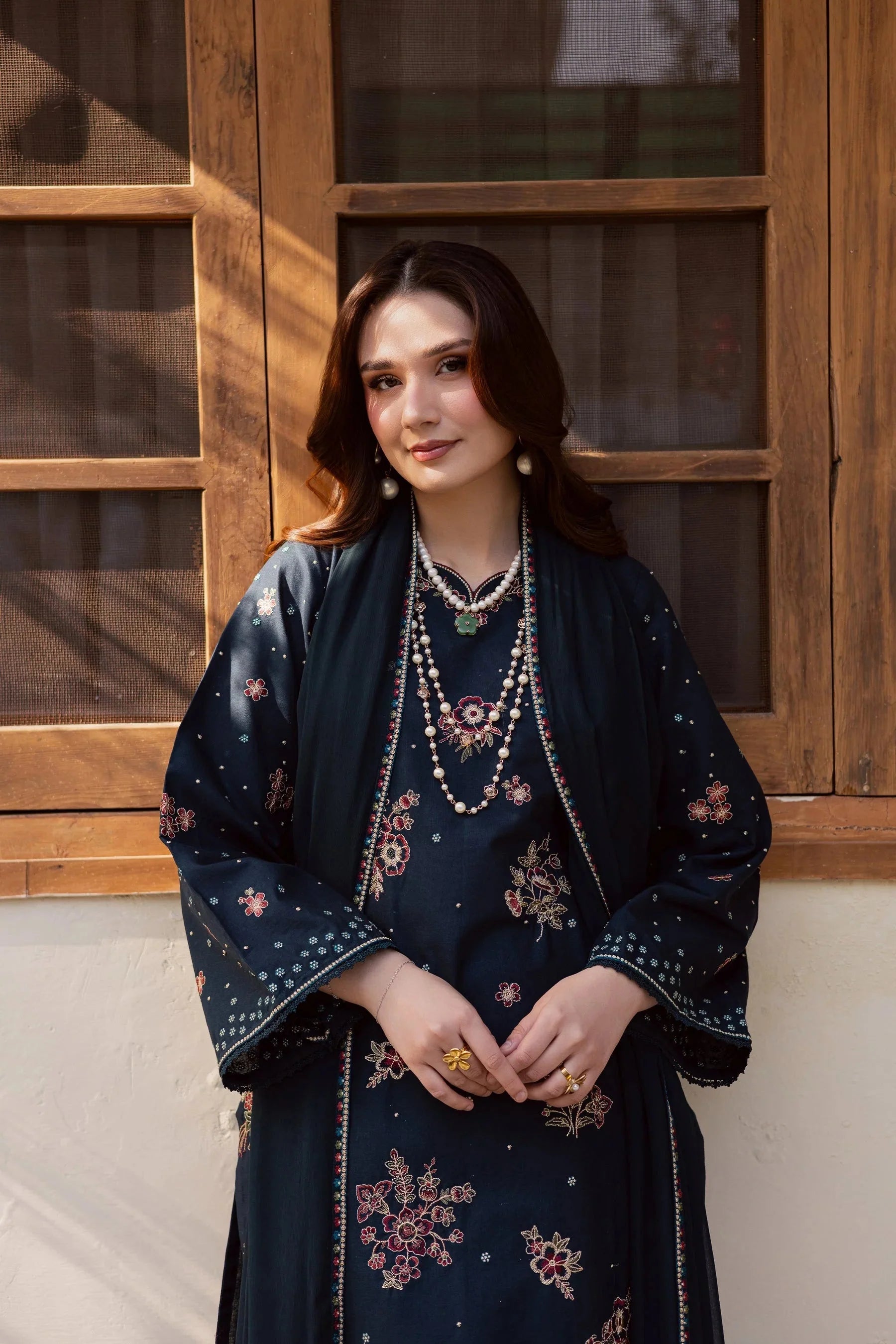 BATIK-3PC LAWN SEQUIN EMBROIDERED SHIRT WITH CHIFFON EMBROIDERED DUPATTA AND TROUSER-BIC-4863 Asasay Fakhir
