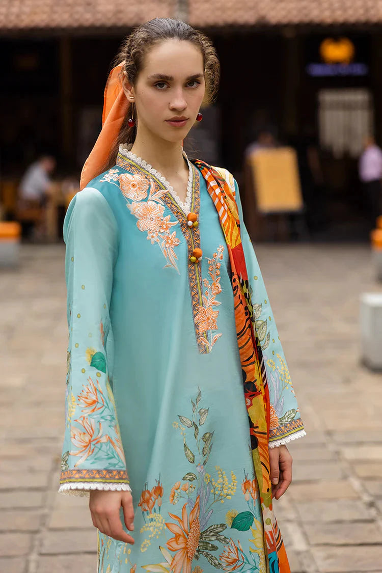 MUSHQ-3PC LAWN PRINTED SHIRT WITH CHIFFON PRINT DUPATTA AND PRINT TROUSER-BIC-2507 Asasay Fakhir