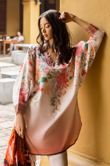 MUSHQ-3PC LAWN PRINTED SHIRT WITH CHIFFON PRINT DUPATTA AND PRINT TROUSER-BIC-2508 Asasay Fakhir