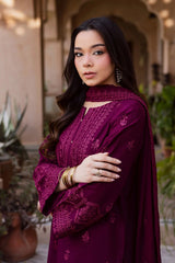 BATIK-3PC LAWN EMBROIDERED SHIRT WITH CHIFFON EMBROIDERED DUPATTA AND EMB TROUSER-BIC-4696 Asasay Fakhir
