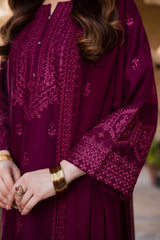 BATIK-3PC LAWN EMBROIDERED SHIRT WITH CHIFFON EMBROIDERED DUPATTA AND EMB TROUSER-BIC-4696 Asasay Fakhir