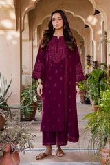 BATIK-3PC LAWN EMBROIDERED SHIRT WITH CHIFFON EMBROIDERED DUPATTA AND EMB TROUSER-BIC-4696 Asasay Fakhir