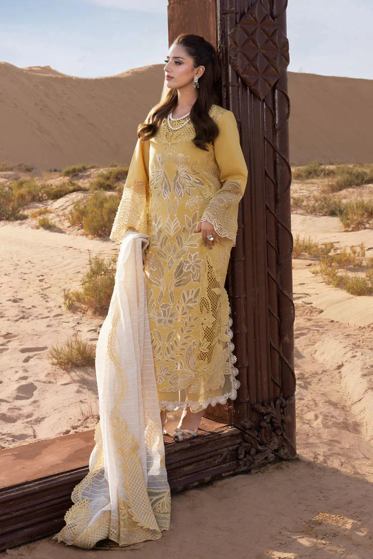RANG RASIYA-3PC LAWN LASERCUTWORK EMBROIDERED SHIRT WITH KHAADI NET EMBROIDERED DUPATTA AND TROUSER -BIC-4769 Asasay Fakhir