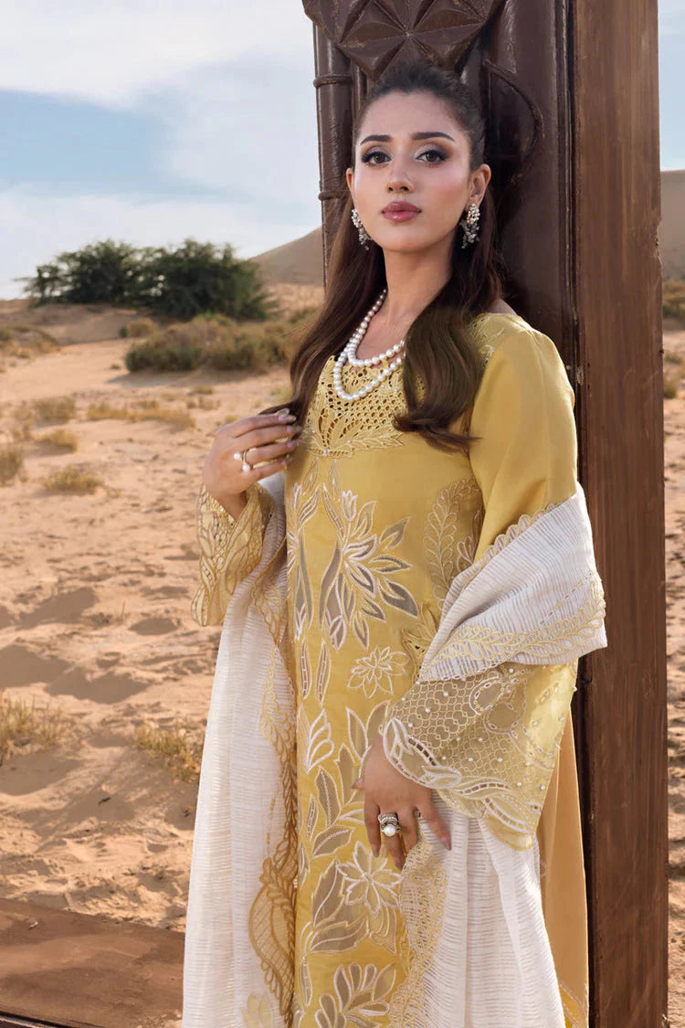 RANG RASIYA-3PC LAWN LASERCUTWORK EMBROIDERED SHIRT WITH KHAADI NET EMBROIDERED DUPATTA AND TROUSER -BIC-4769 Asasay Fakhir