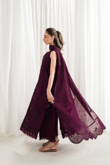 ZAIB-3PC LAWN EMBROIDERED SHIRT WITH KHADDI NET EMB DUPATTA AND TROUSER-BIC-4922
