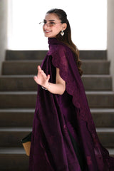 ZAIB-3PC LAWN EMBROIDERED SHIRT WITH KHADDI NET EMBROIDERED DUPATTA AND TROUSER-4814 Asasay Fakhir