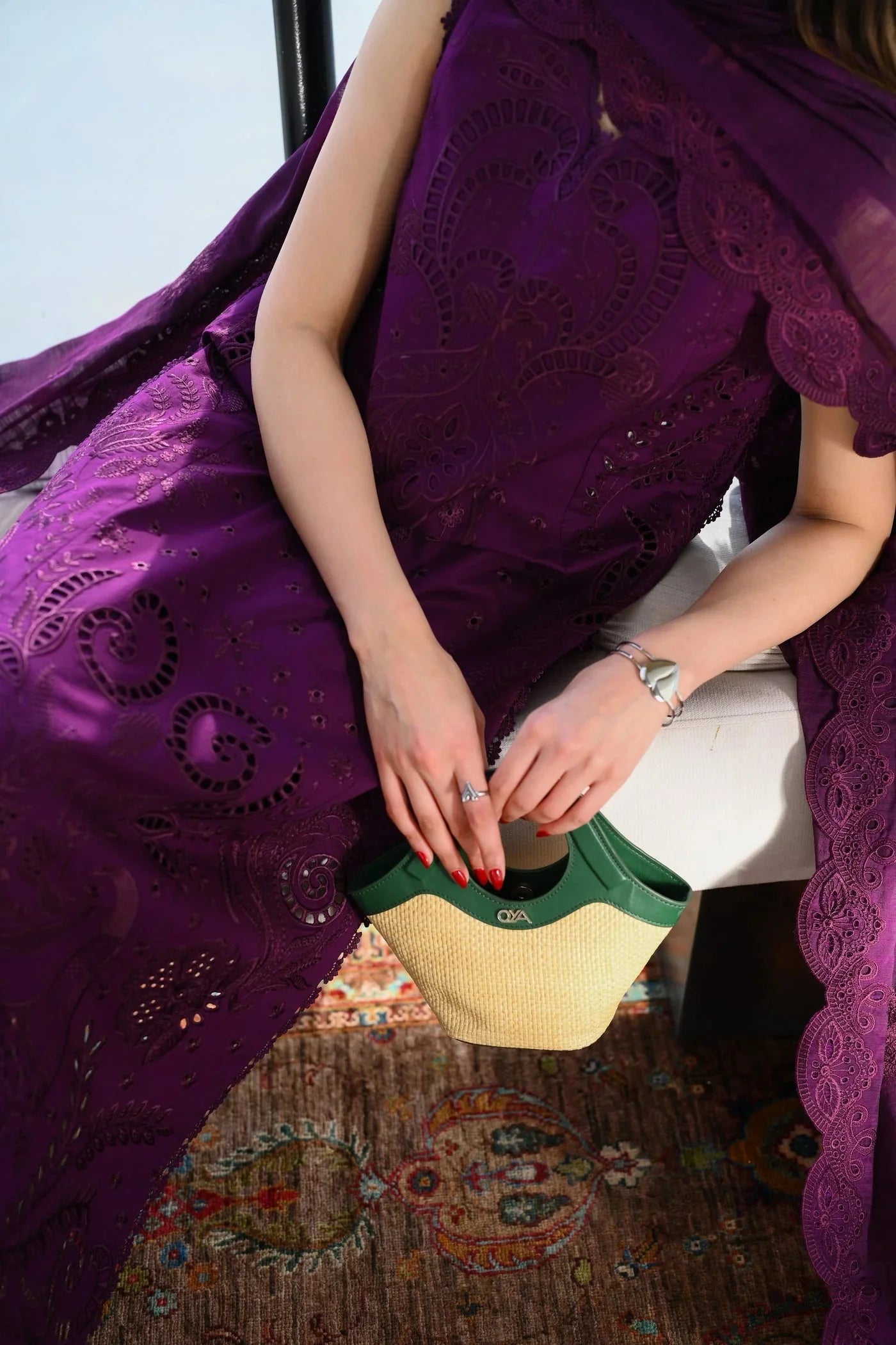 ZAIB-3PC LAWN EMBROIDERED SHIRT WITH KHADDI NET EMBROIDERED DUPATTA AND TROUSER-4814 Asasay Fakhir