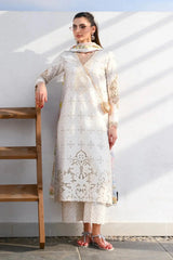 ZAIB-3PC LAWN CHIKAN EMBROIDERED SHIRT WITH CHIFFON PRINTED DUPATTA AND TROUSER-BIC-4881 Asasay Fakhir