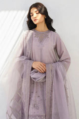 JAZMIN- 3PC LAWN HEAVY EMBROIDERED SHIRT WITH ORGANZA EMBROIDERED READY TO WEAR DUPATTA & TROUSER-BIC-4560 Asasay Fakhir