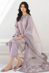 JAZMIN- 3PC LAWN HEAVY EMBROIDERED SHIRT WITH ORGANZA EMBROIDERED READY TO WEAR DUPATTA & TROUSER-BIC-4560 Asasay Fakhir
