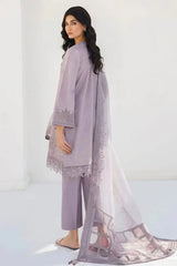 JAZMIN- 3PC LAWN HEAVY EMBROIDERED SHIRT WITH ORGANZA EMBROIDERED READY TO WEAR DUPATTA & TROUSER-BIC-4560 Asasay Fakhir
