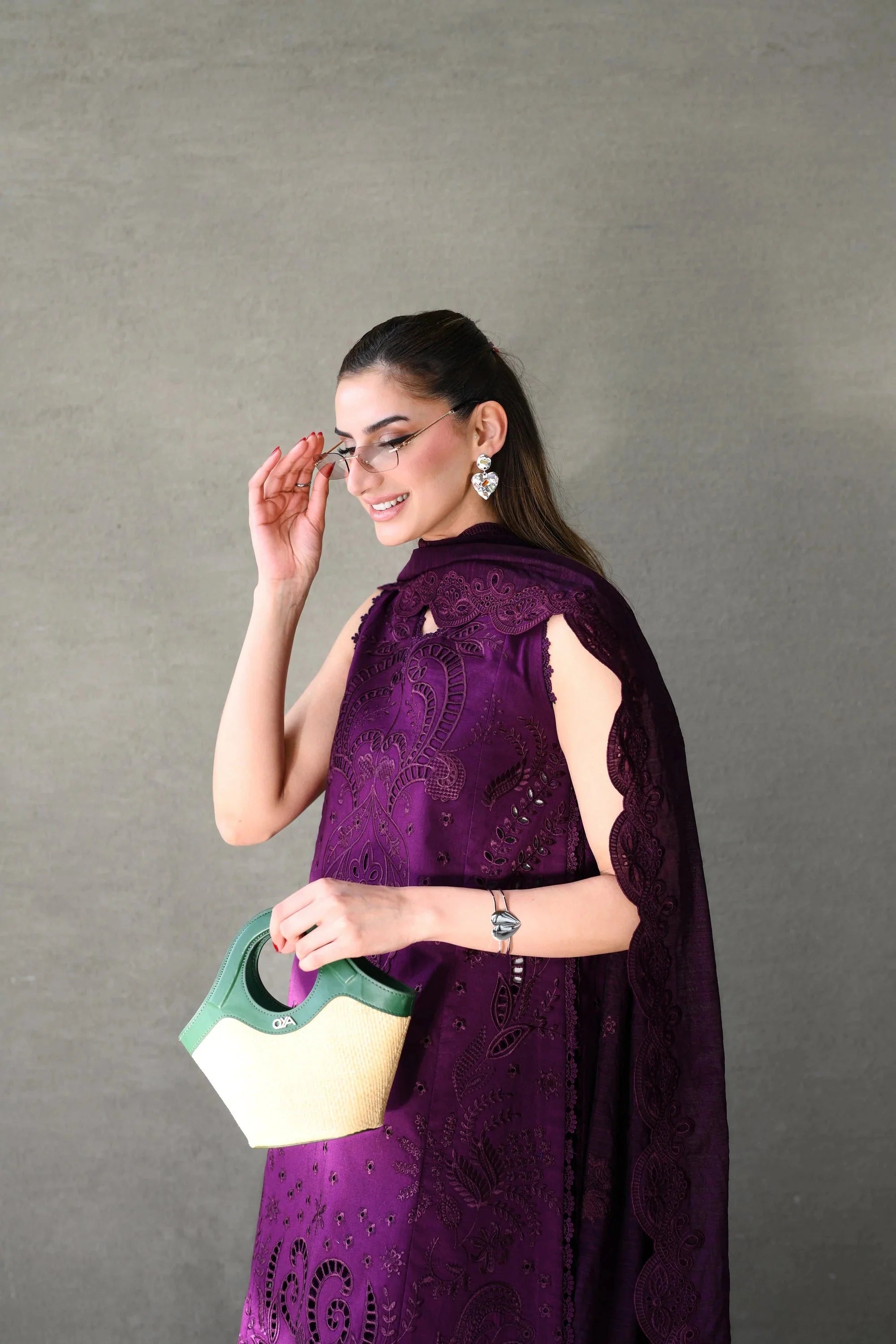 ZAIB-3PC LAWN EMBROIDERED SHIRT WITH KHADDI NET EMBROIDERED DUPATTA AND TROUSER-4814 Asasay Fakhir