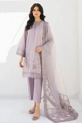 JAZMIN- 3PC LAWN HEAVY EMBROIDERED SHIRT WITH ORGANZA EMBROIDERED READY TO WEAR DUPATTA & TROUSER-BIC-4560 Asasay Fakhir