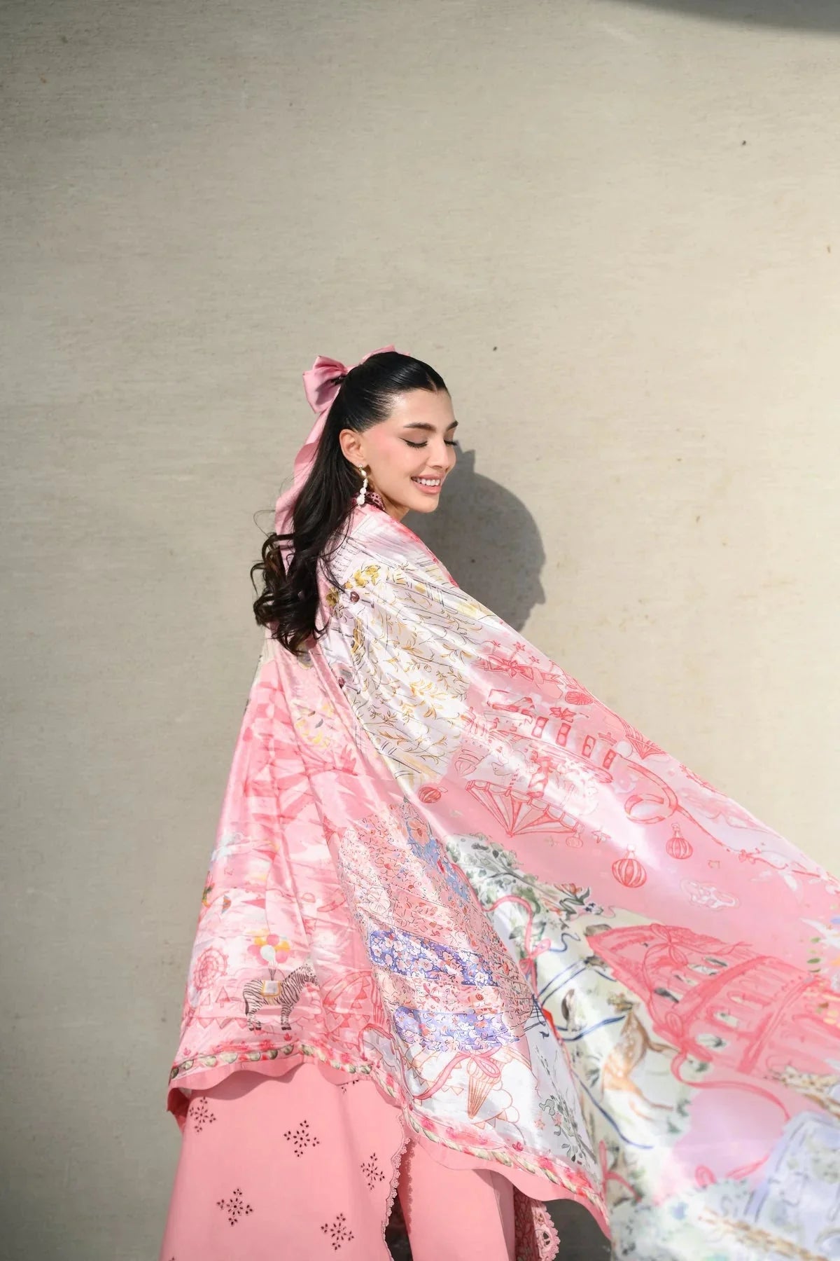 ZAIB-3PC LAWN CHIKAN EMBROIDERED SHIRT WITH CHIFFON PRINTED DUPATTA AND TROUSER-BIC-4880 Asasay Fakhir