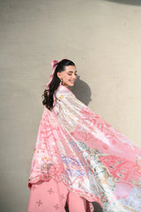 ZAIB-3PC LAWN CHIKAN EMBROIDERED SHIRT WITH CHIFFON PRINTED DUPATTA AND TROUSER-BIC-4880 Asasay Fakhir