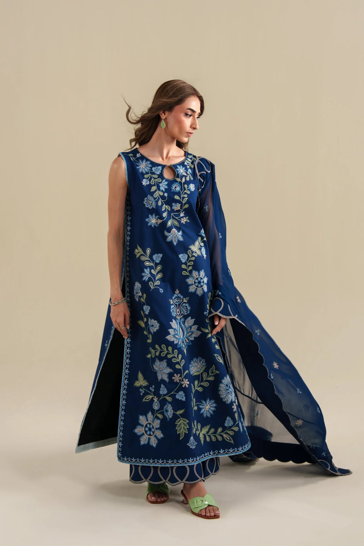 ZAIB-3PC LAWN EMBROIDERED SHIRT WITH CHIFFON EMB DUPATTA AND EMB TROUSER-BIC-4917