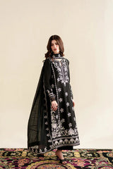 ZAIB-3PC LAWN EMBROIDERED SHIRT WITH KHADDI NET EMB DUPATTA AND TROUSER-BIC-4923