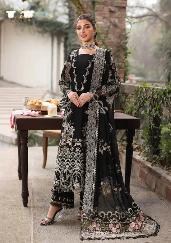 ASIM JOFA-3PC LAWN EMBROIDERED SHIRT WITH CHIFFON EMBROIDERED DUPATTA AND TROUSER -BIC-4633 Asasay Fakhir