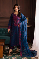 BATIK-3PC LAWN SEQUIN EMBROIDERED SHIRT WITH CHIFFON EMBROIDERED DUPATTA AND TROUSER-BIC-4878 Asasay Fakhir