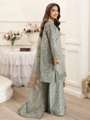 MOHAGNI-3PC LAWN PRINTED EMBROIDERED SHIRT WITH SILK PRINTED DUPATTA AND PRINTED TROUSER-BIC-008 Asasayfakhir