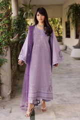BATIK-3PC LAWN EMBROIDERED SHIRT WITH ORGANZA EMBROIDERED DUPATTA AND TROUSER-BIC-4830 Asasay Fakhir