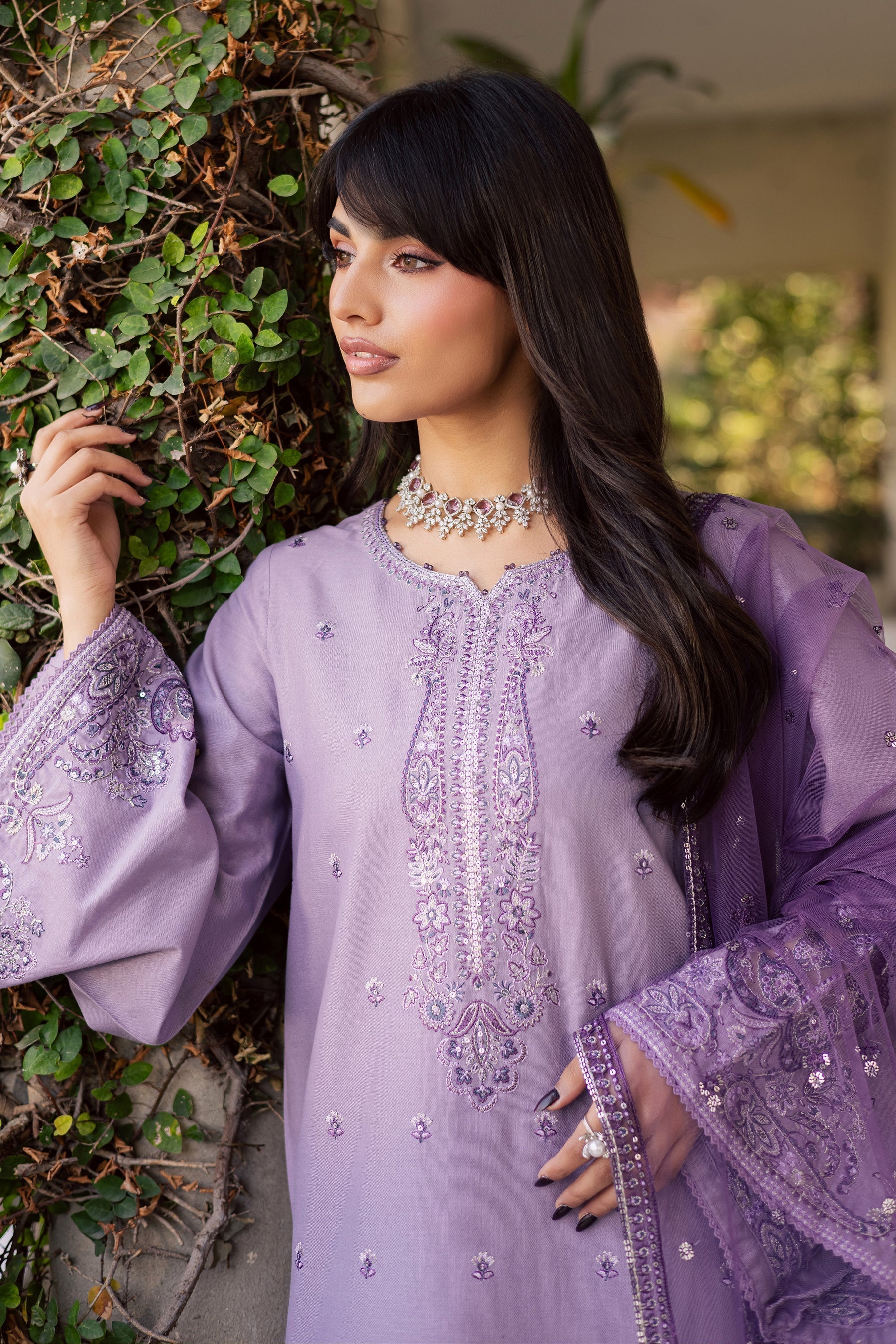BATIK-3PC LAWN EMBROIDERED SHIRT WITH ORGANZA EMBROIDERED DUPATTA AND TROUSER-BIC-4830 Asasay Fakhir