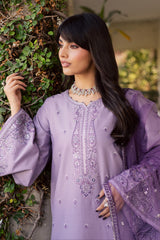 BATIK-3PC LAWN EMBROIDERED SHIRT WITH ORGANZA EMBROIDERED DUPATTA AND TROUSER-BIC-4830 Asasay Fakhir