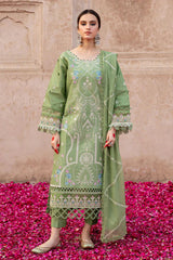 MAHNUR - 3PC LAWN EMBROIDERED SHIRT WITH CHIFFON EMBROIDERED DUPATTA AND TROUSER-BIC-4538 Asasay Fakhir
