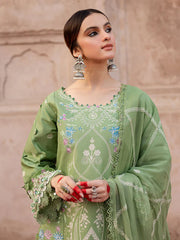 MAHNUR - 3PC LAWN EMBROIDERED SHIRT WITH CHIFFON EMBROIDERED DUPATTA AND TROUSER-BIC-4538 Asasay Fakhir