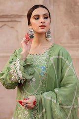 MAHNUR - 3PC LAWN EMBROIDERED SHIRT WITH CHIFFON EMBROIDERED DUPATTA AND TROUSER-BIC-4538 Asasay Fakhir