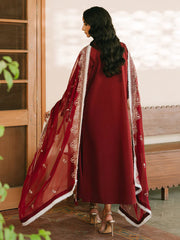 MAHNUR-3PIECE LAWN EMBROIDERED SHIRT WITH KHADDI NET EMB DUPATTA AND TROUSER-BIC-4700 Asasay Fakhir