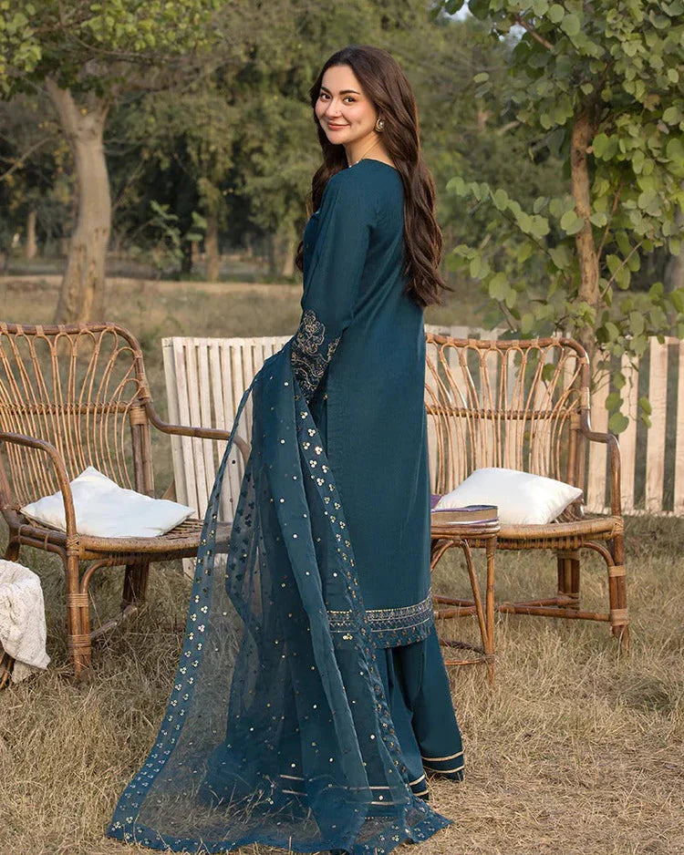 JADE-3PC LAWN EMBROIDERED SHIRT WITH ORGANZA EMBROIDERED DUPATTA AND TROUSER -BIC-4781 Asasay Fakhir