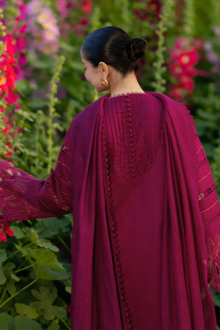 RANG RASIYA-3PC LAWN CHIKAN EMBROIDERED SHIRT WITH KHADDI NET EMB DUPATTA AND EMB TROUSER-BIC-4885 Asasay Fakhir