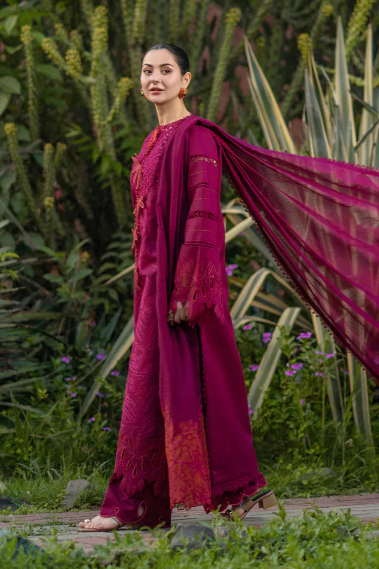 RANG RASIYA-3PC LAWN CHIKAN EMBROIDERED SHIRT WITH KHADDI NET EMB DUPATTA AND EMB TROUSER-BIC-4885 Asasay Fakhir